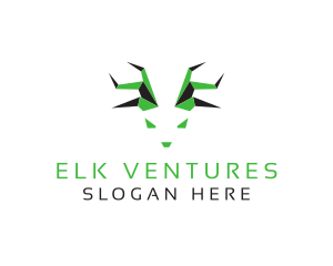 Elk - Deer Antlers Zoo logo design