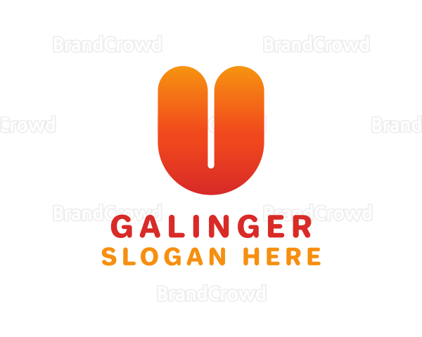 Orange Bold Letter U Logo