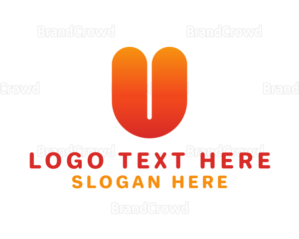 Orange Bold Letter U Logo