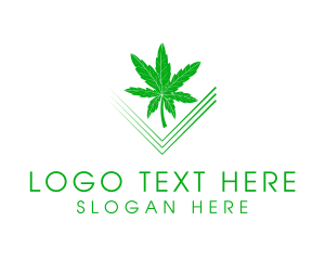 Ganja - Cannabis Green Leaf logo design