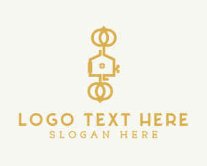 Keysmith - Gold Housing Key logo design