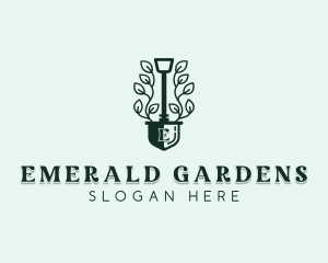 Backyard Shovel Gardening logo design