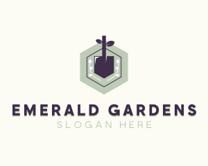 Plant Shovel Gardening logo design