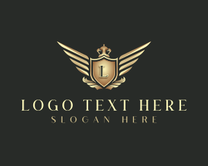 Herald - Crown Shield Wing logo design