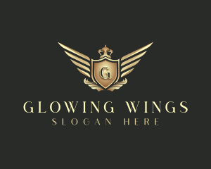 Crown Shield Wing logo design