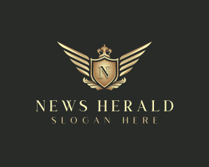 Herald - Crown Shield Wing logo design