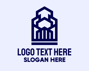 Rental - Geometric Urban Buildings logo design