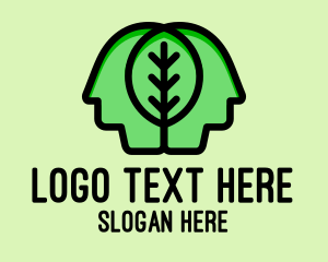 Head - Leaf Mind People logo design