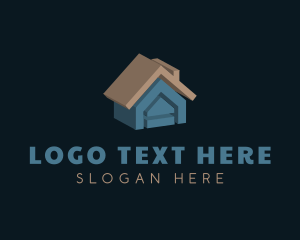 Initial - 3D Home Letter A logo design