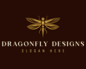 Luxury Insect Dragonfly logo design