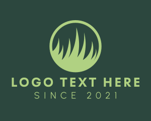 Green - Grass Lawn Circle logo design