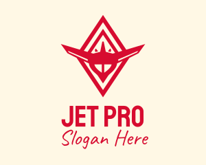 Red Fighter Jet logo design