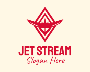 Jet - Red Fighter Jet logo design