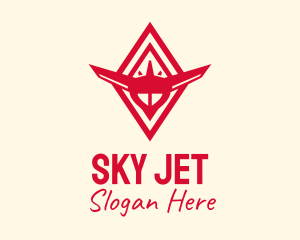 Red Fighter Jet logo design