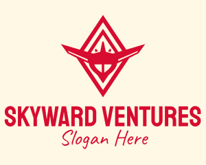 Aviator - Red Fighter Jet logo design