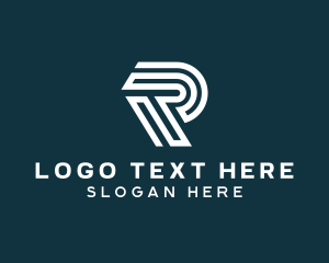 Formal - Retro Cyber Business Letter R logo design