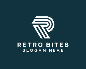 Retro Cyber Business Letter R Logo