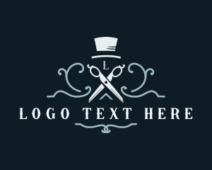 Gentleman - Hat Scissors Tailor logo design