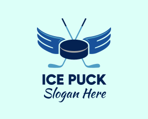 Ice Hockey Stick & Puck logo design