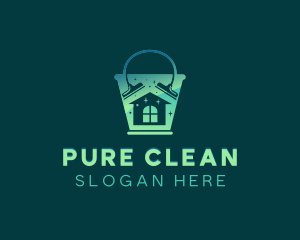 House Bucket Cleaning logo design