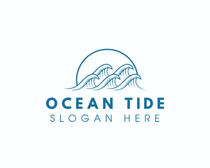 Ocean Water Wave logo design