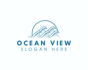 Ocean Water Wave logo design