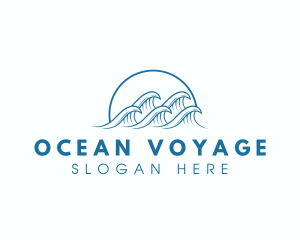 Ocean Water Wave logo design