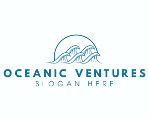 Ocean Water Wave logo design