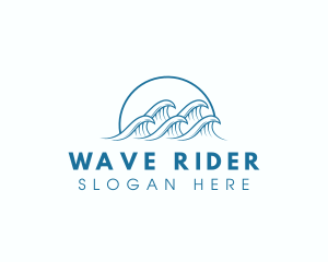 Ocean Water Wave logo design