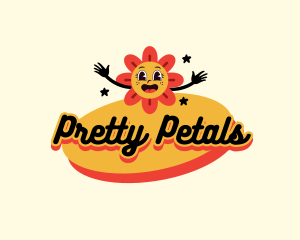 Retro Flower Boutique logo design