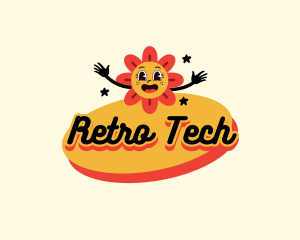 Retro Flower Boutique logo design