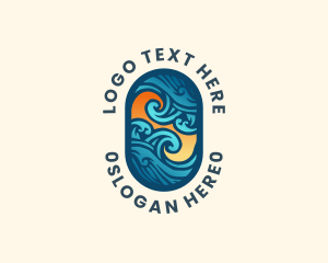 Aqua - Ocean Surfing Wave logo design