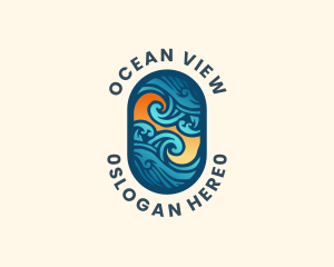 Ocean Surfing Wave logo design