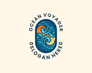 Ocean Surfing Wave logo design