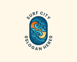 Ocean Surfing Wave logo design