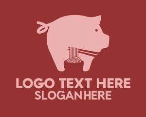 Pig Ramen Noodle  Logo