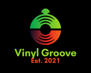 Turntable - Vinyl Record Bell logo design