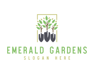 Garden Shovel Planting logo design