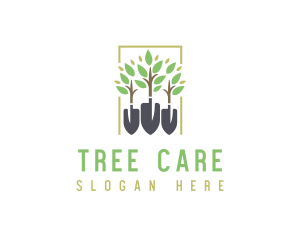 Garden Shovel Tree logo design