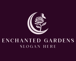 Enchanted Rose Butterfly logo design