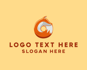 Circle - Orange Fox Donut logo design