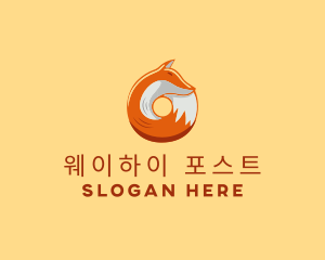 Orange Fox Donut logo design