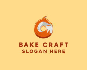 Orange Fox Donut logo design