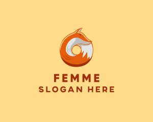 Orange Fox Donut logo design