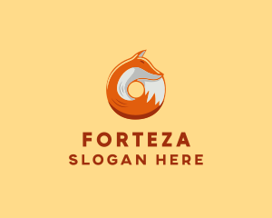 Orange Fox Donut logo design