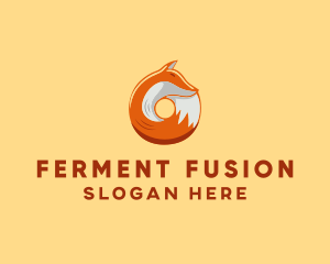 Orange Fox Donut logo design