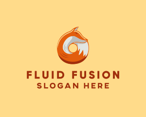 Orange Fox Donut logo design