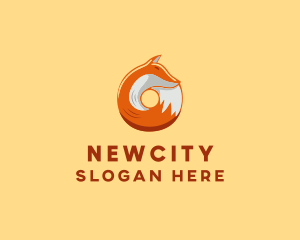 Orange Fox Donut logo design