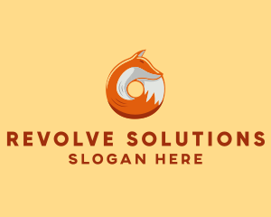 Revolve - Orange Fox Donut logo design