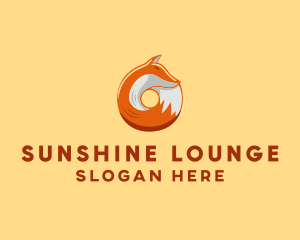 Orange Fox Donut logo design